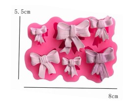 Molde silicona 6 moños lazos